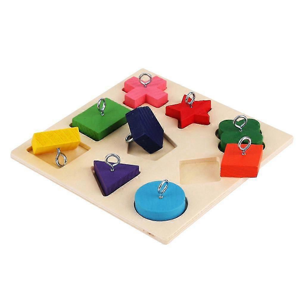 Pet Educational Toy Parrot Interactive Training Colorful Wood Block Birds Puzzle