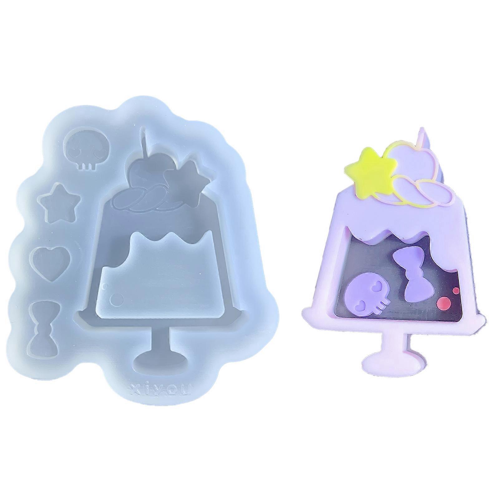 Flexible Pendant Mold Craft Molds Ice Cream Shape Keychain Mould Crafting Accessories Present for Crafting Lover Multicolor