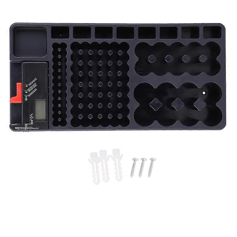 Digital Display Battery Storage Organizer Case with 1.5V 9V Battery Capacity Tester