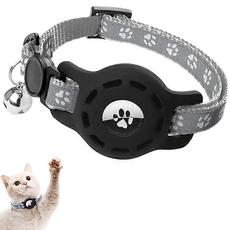 For AirTag Tracker Silicone Case Pet Collar Locator Protective Case Reflective Cat Collar With Bell
