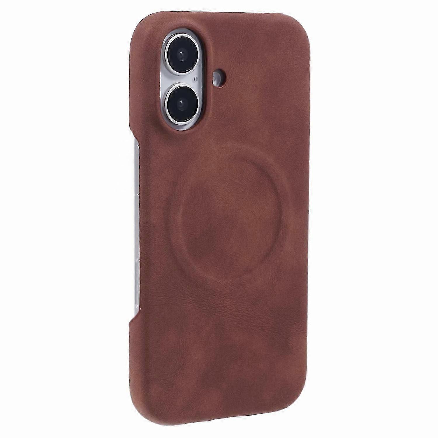 For iPhone 16 Case Compatible with MagSafe Skin-touch Leather+PC Back Cover