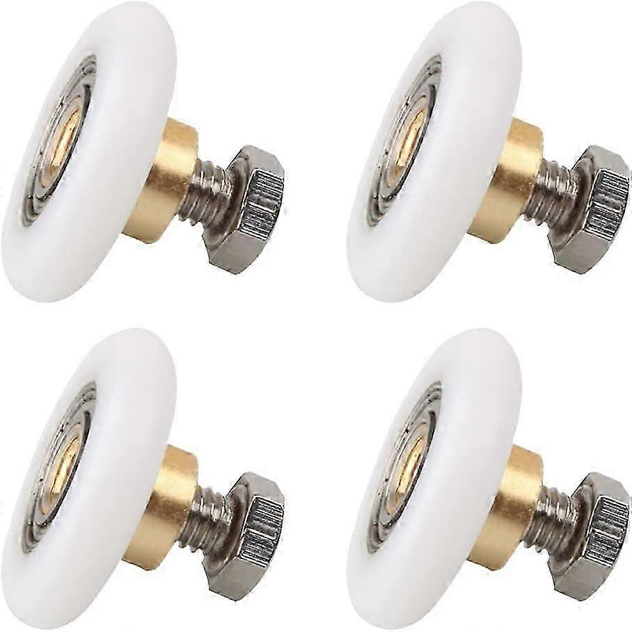 4pcs κύλινδροι πορτών ντους, 20mm συρόμενες πόρτες ντους τροχοί τροχών δρομέων κυλίνδρων αντικατάστασης εγχώριο μπάνιο DIY ανταλλακτικά ταιριάζουν γυάλινες τρύπες
