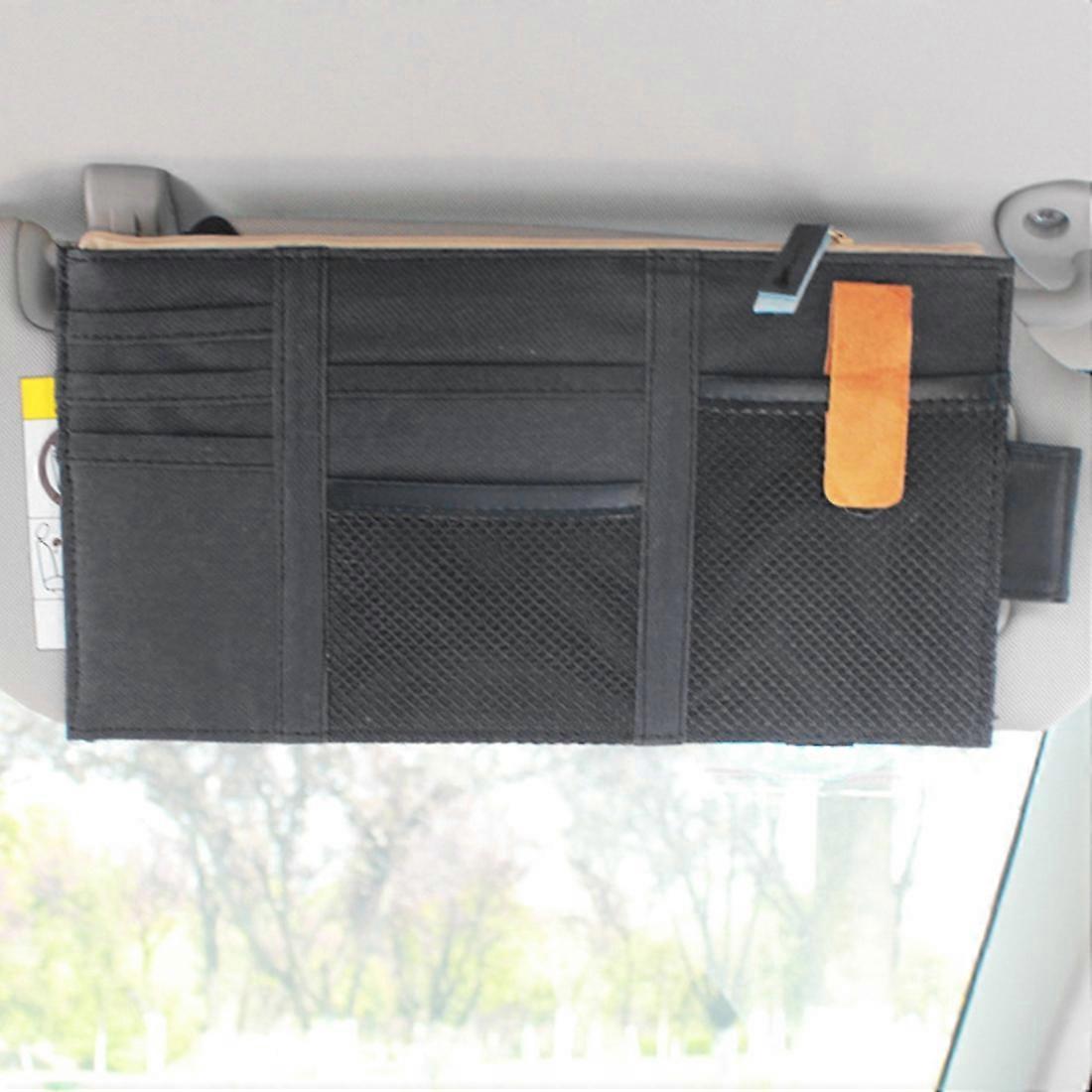 Multi-functional Auto Car Sun Visor Sunglass Holder Card Storage Holder Inner Pouch Bag