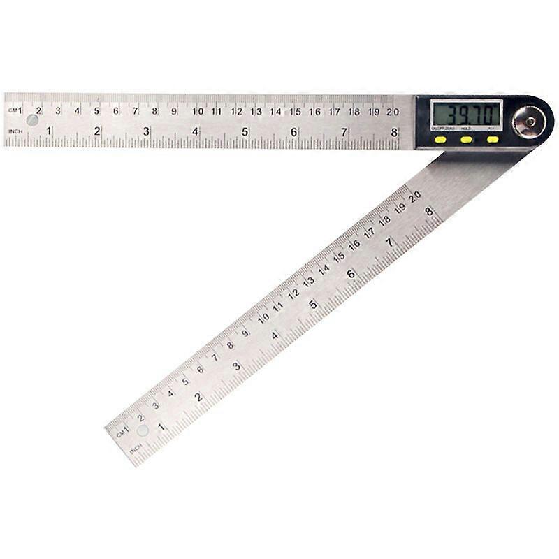 Lcd Angle Ruler, 360 Degrees, Stainless Steel, With Hold And Zero Function