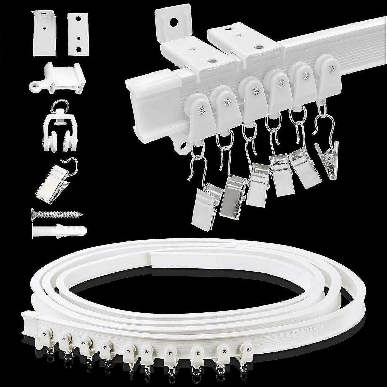 Ceiling Curtain Track, 4 Meter Ceiling Wall Bracket, Room Divider, Flexible, Sliding, Curved, RV Curtain Track System, Bay Window Hooks