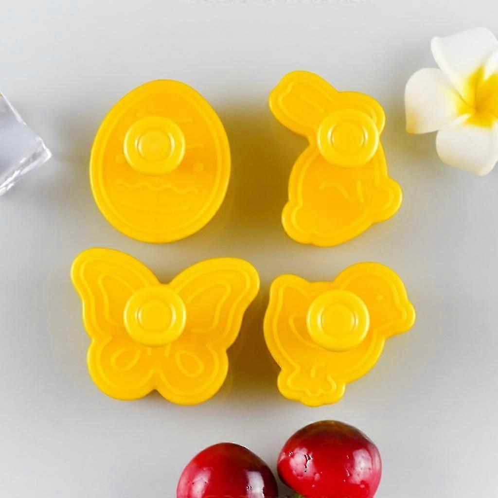 4pcs/set Butterfly,rabbit,chick,easter Egg Shape Animal Plastic Fondant Cookie