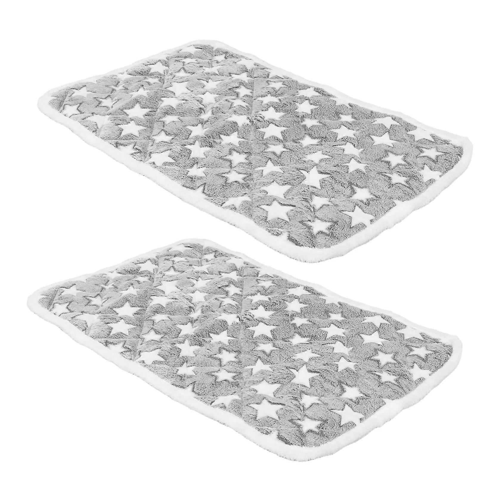 2pcs Soft Cat Crate Mat Thick Plush Pet Warming Pad for Indoor Outdoor Use Cat Bed Mat for Cold Weather