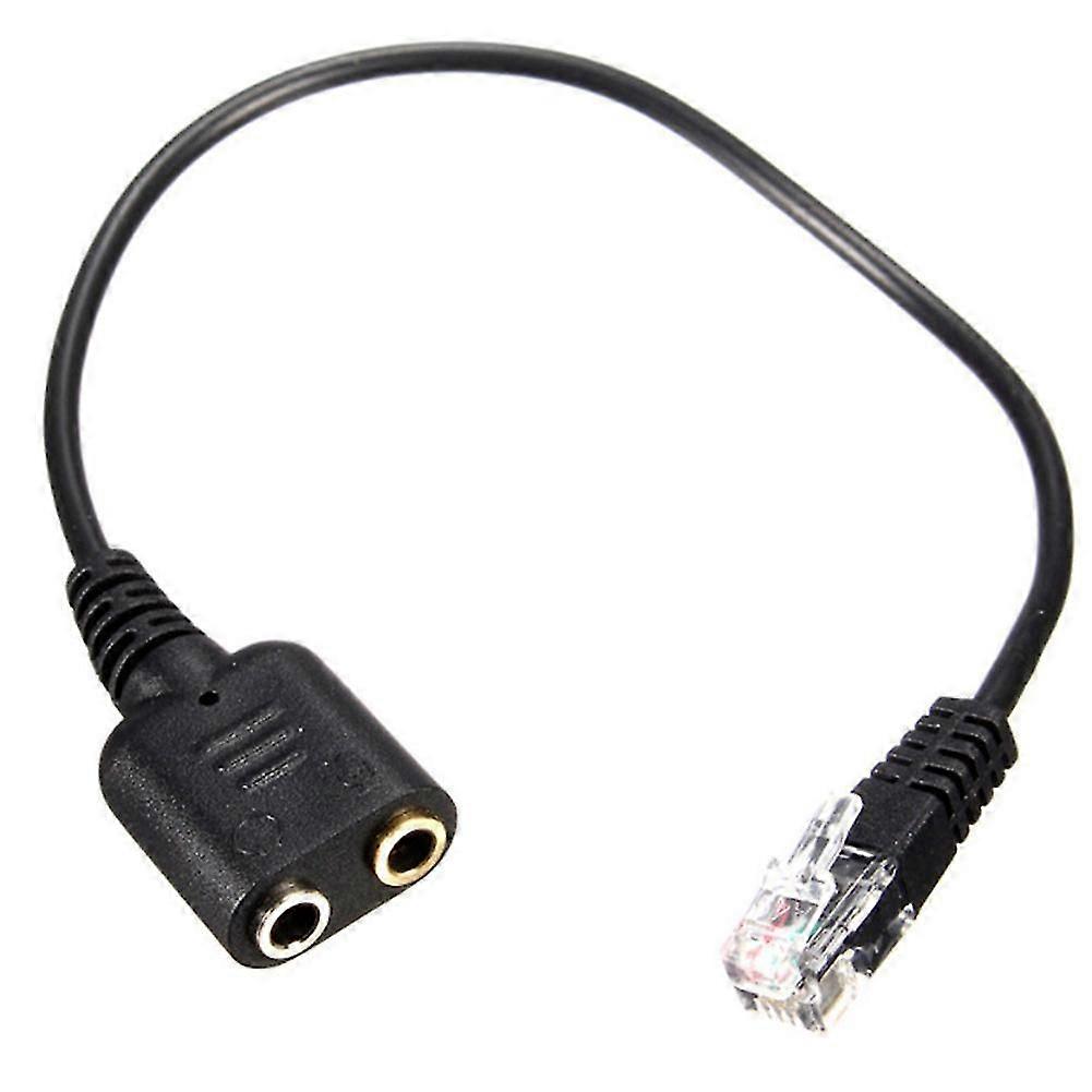 3.5mm to RJ9 Jack Adapter PC Headset Audio Cable Converter Telephone Using