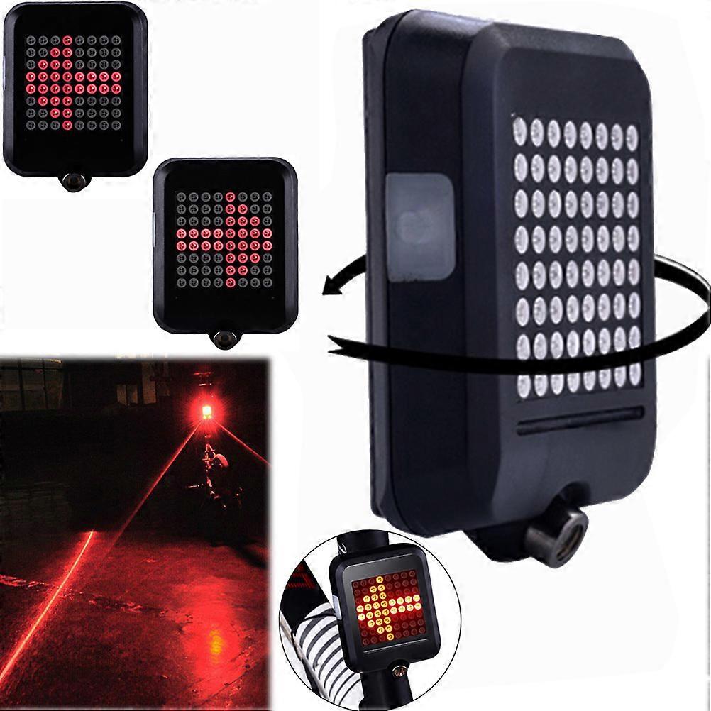 Auto Sense Turn Signals Wireless USB Rechargeable Tail Light 64 LED Bike Rear Tail Light Safety Warning Light