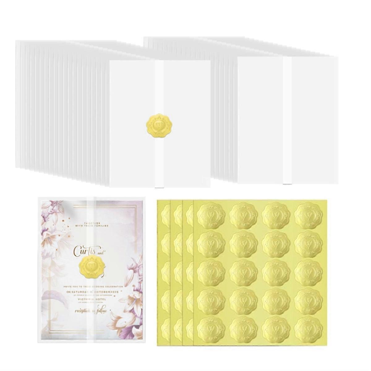 Wedding Invitations Wraps Set Include 100Pc Pre Folded Vellum Jackets