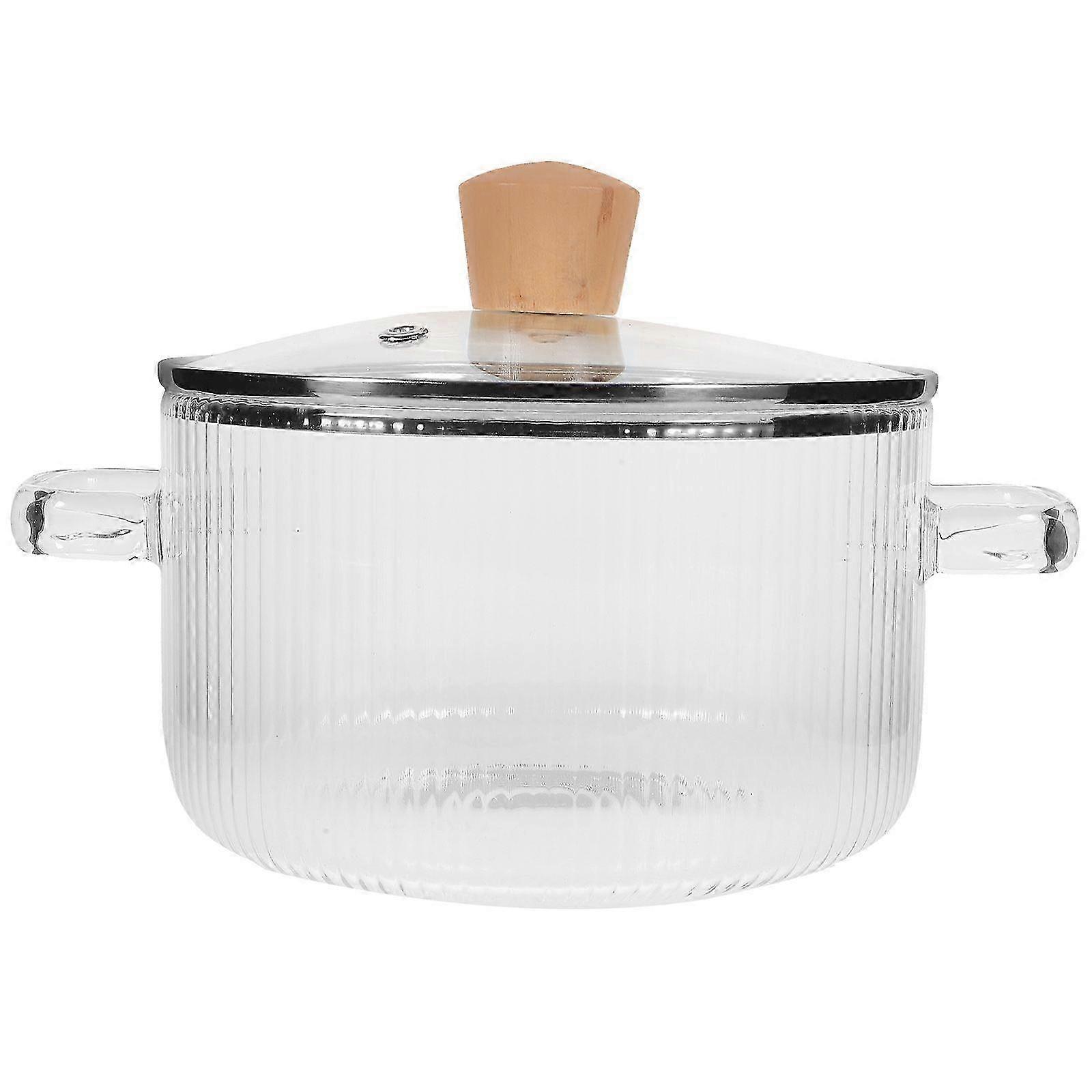 Glass Pot Stockpot Double Handle Noodle Cooking