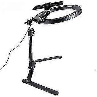 [Recomendado] Luz + Braço Robótico + Grande E Clip-Mobile Phone Desktop Overhead Frame + Anel de 10 polegadas