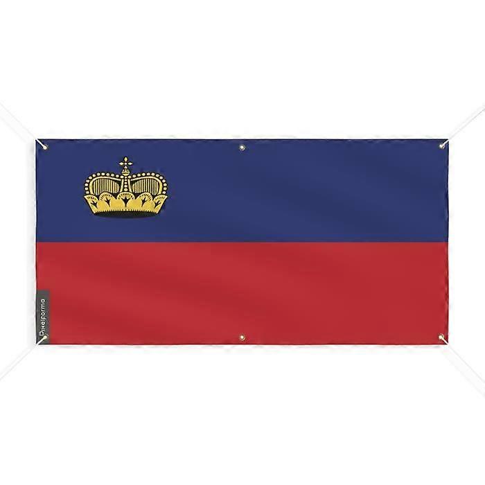 Liechtenstein Flag Banner - PIXELFORMA - 70x140cm - Durable Polyester - 6 Reinforced Eyelets