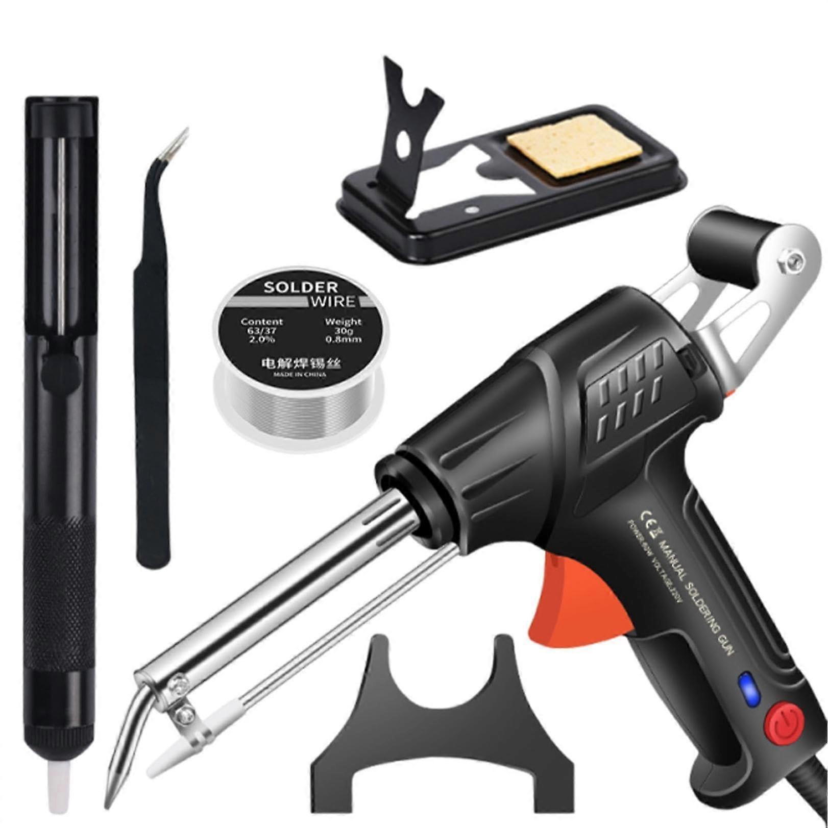 Soldering Iron Kit with Laser Welding Tools, Multi-Function Soldering Gun Set, Includes Iron Tips, Solder Wire, and Tweezers (Black)