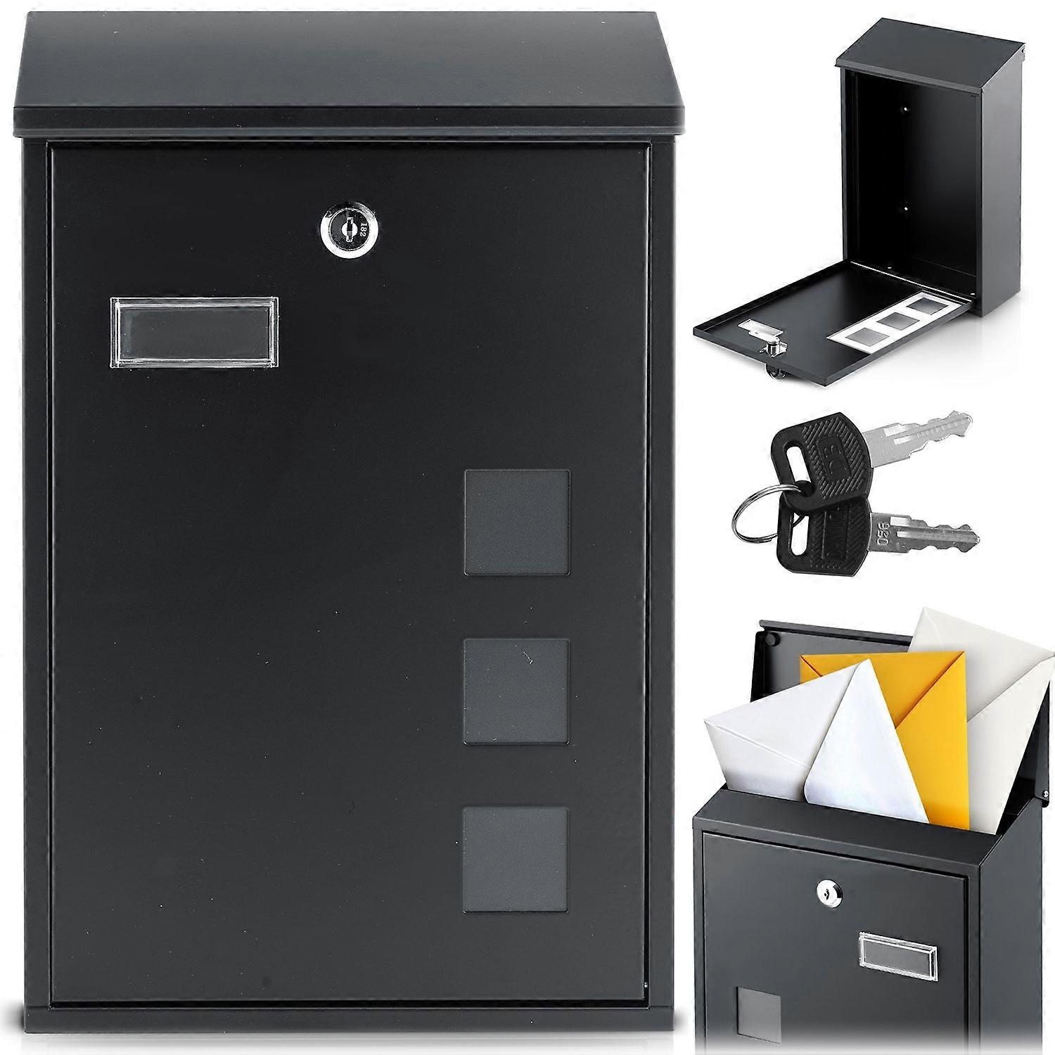 Mailbox 39x25.5x12 cm black HM-864