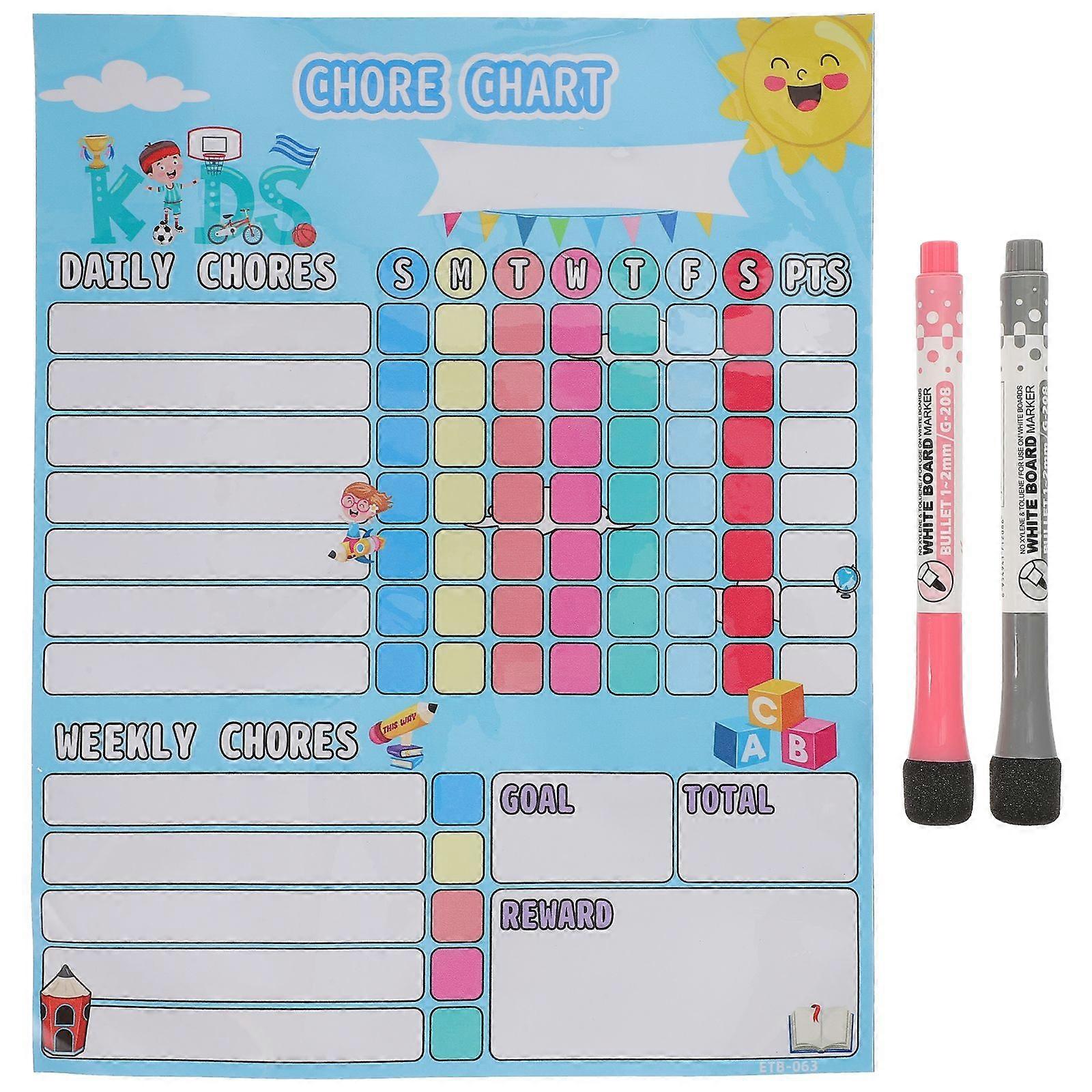 1 Set of Household Behavior Chart Reward Chart Convenient Kids Calendar