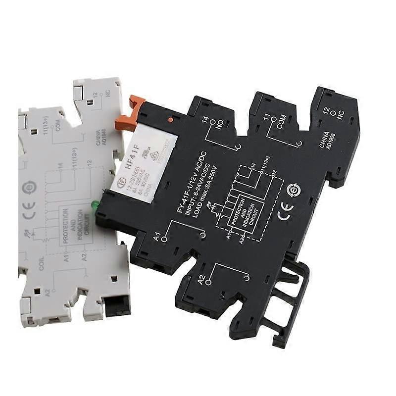Rail Slim Relaismodul HF41F Integrated power relay for PCB mounting 12 V 24 V 48 V 110 V 230 V relay socket 1 piece Replacement (Blue 12VACDC)