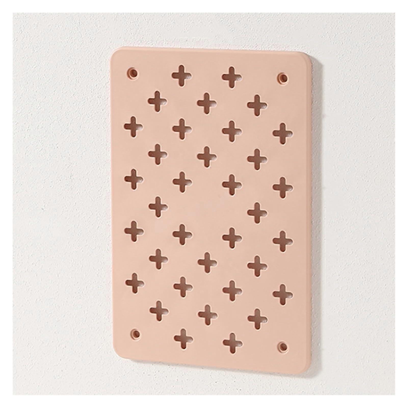Pegboard Wall Perforated Plate Combo Set (No Drilling) Pink 8x8in2pcs