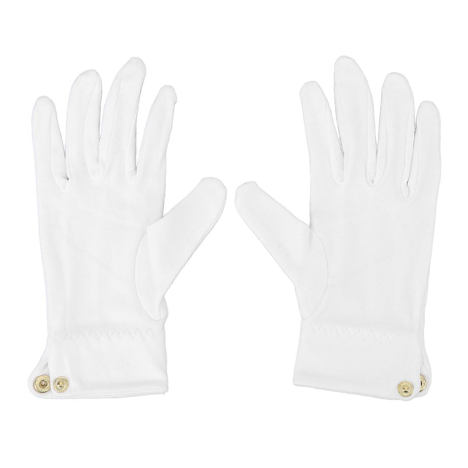 Lot de 2 gants de billard professionnels blancs avec manchette à pression, en polyester et coton