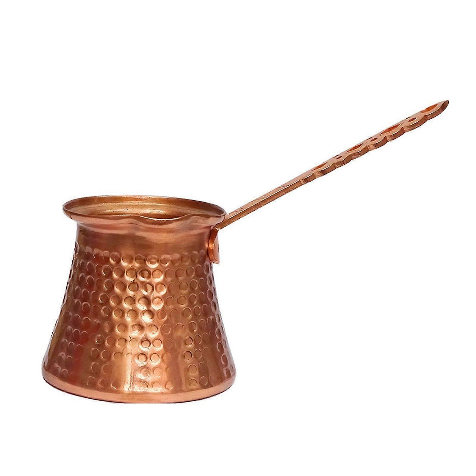 Turkish Retro Coffee Pot 320ml Greek Arabic Coffee Maker Handmade Hammered Copper Jug Coffee Maker with Long Handle
