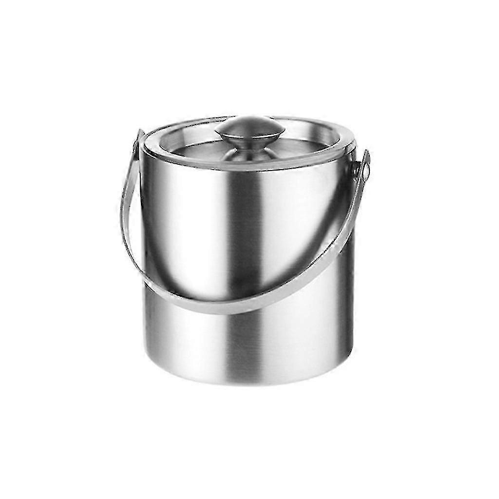 ホームバー用ふた付きステンレス製アイスバケツ、冷え込むビール&シャンパン - シルバー