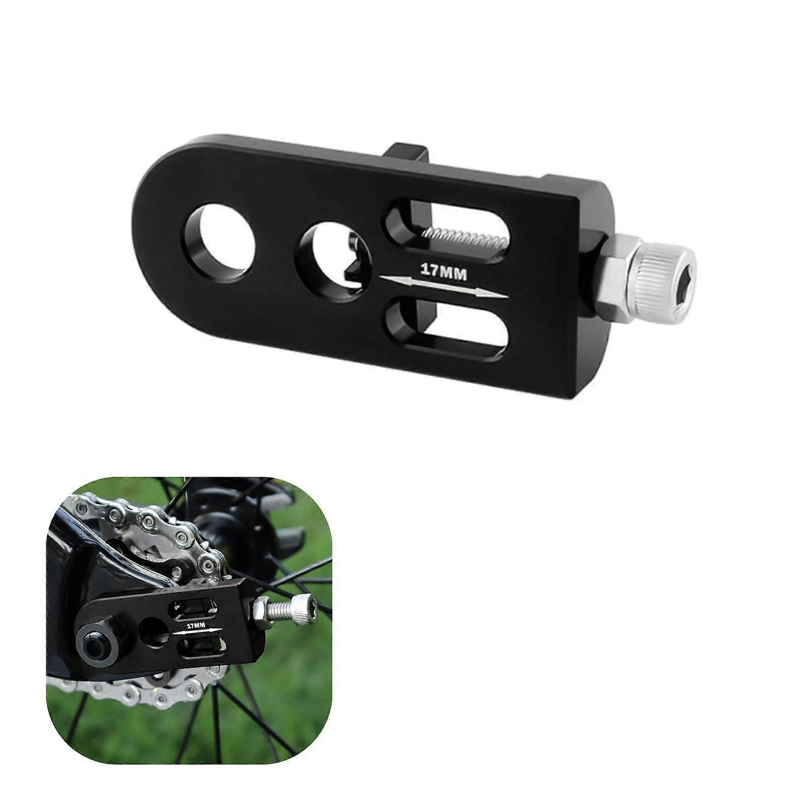 Bicycle Chain Tensioner, Aluminum Alloy Single Speed Chain Lock (Black)