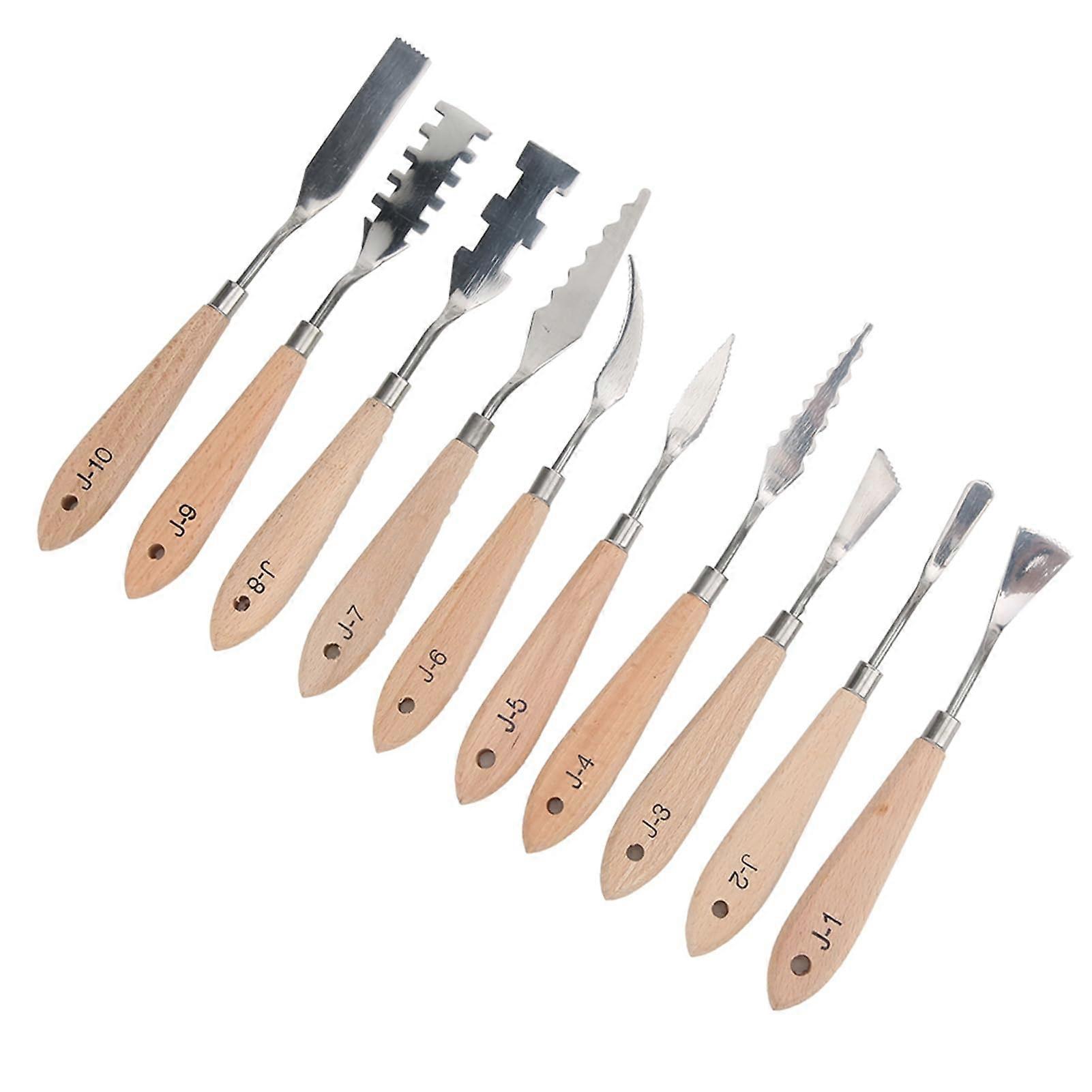 eay7r1itwx-11 Pain Scraper Knife Set, 10-Piece Palette Knife for Painting, Paint Mixing, and Sculpting Tools