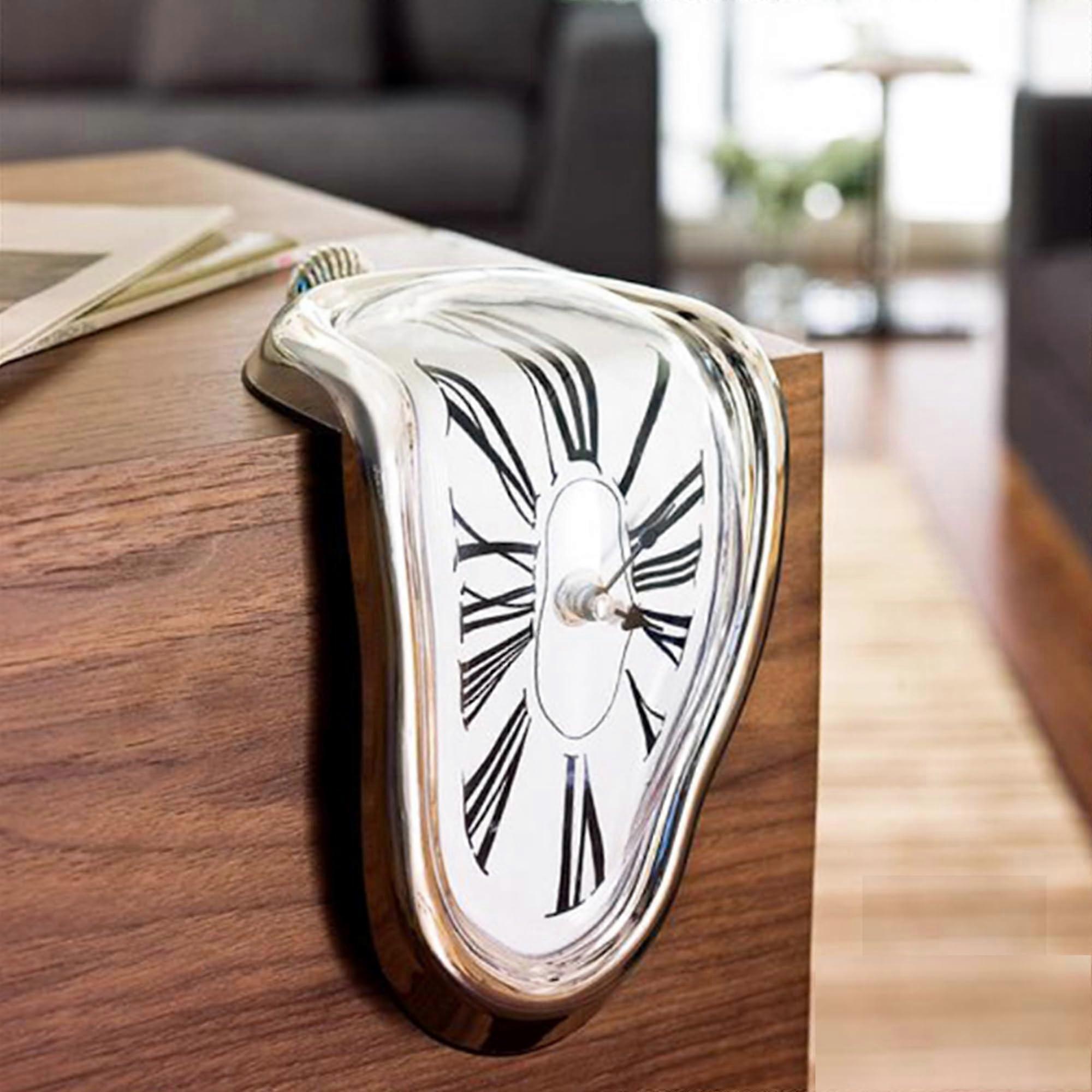 Vintage Melting Clock, Dali Melting Watch, Surrealistic Curved Clock, Creative Gift