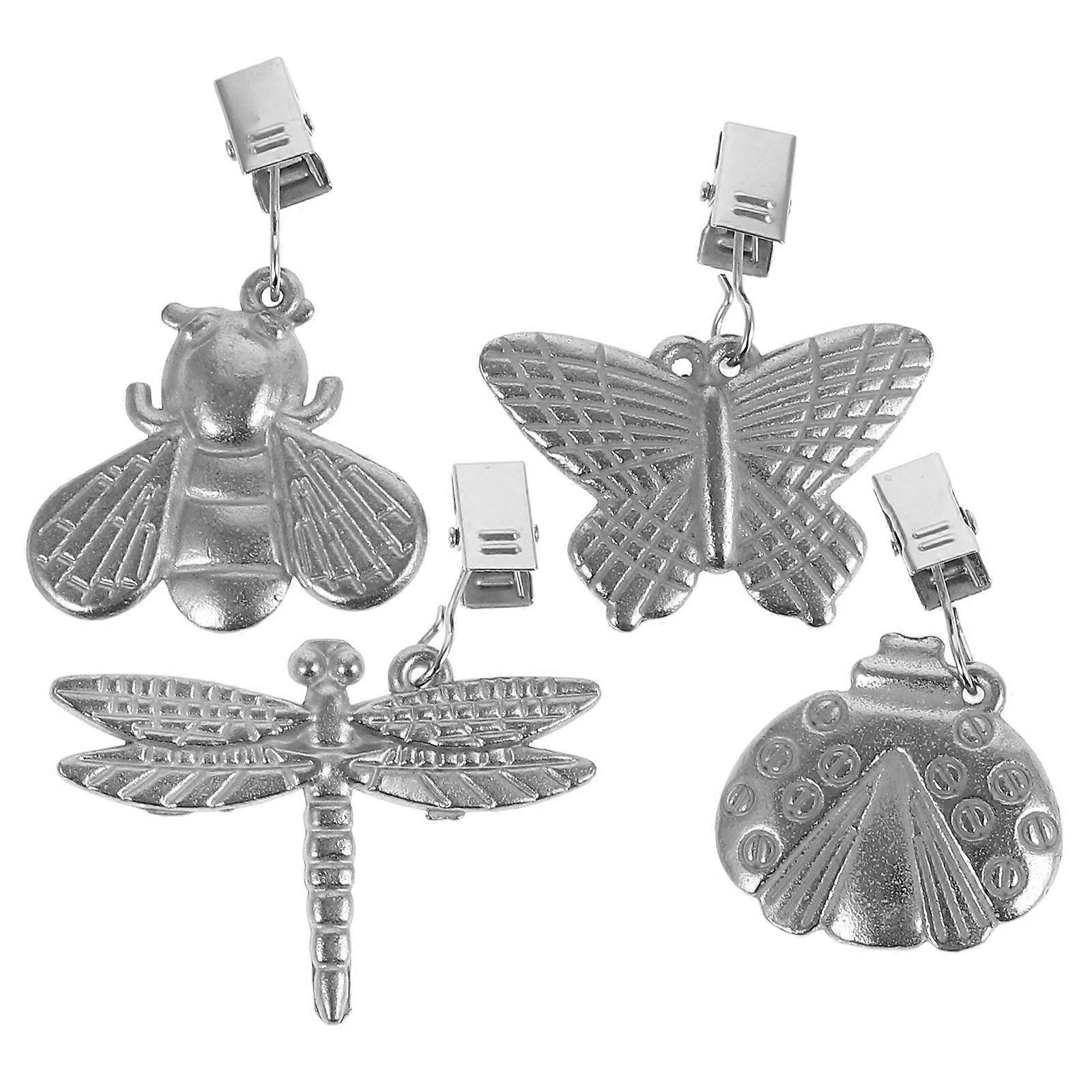4pcs Insect Charm Tablecloth Weights, Decorative Clips for Camping, Outdoor Picnics, Family Gatherings – Sturdy & Smooth Design to Secure Table Covers