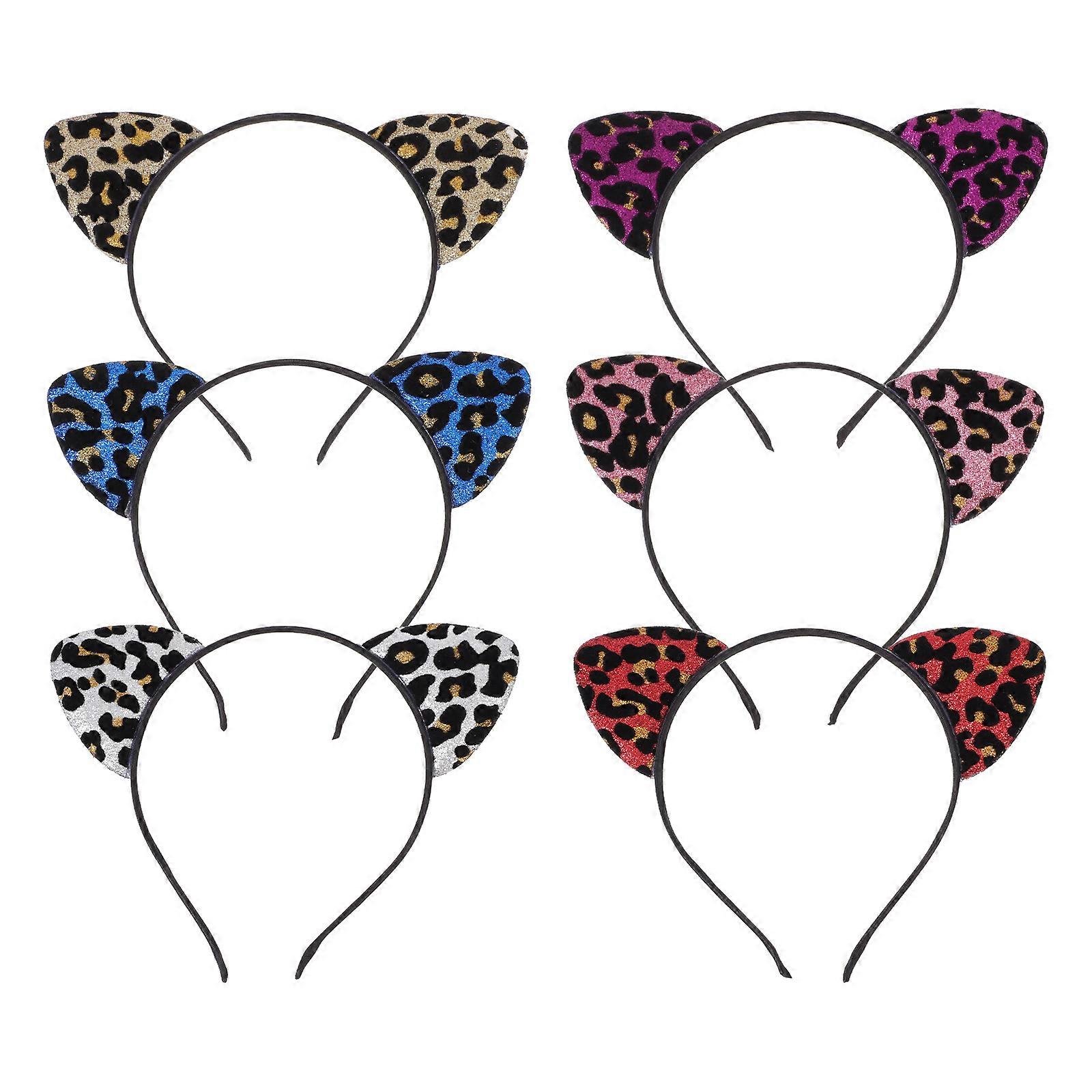 Bright Flocking Cat Ears Headbands for Decor Assorted Color Iron Material Lightweight Firm Fit