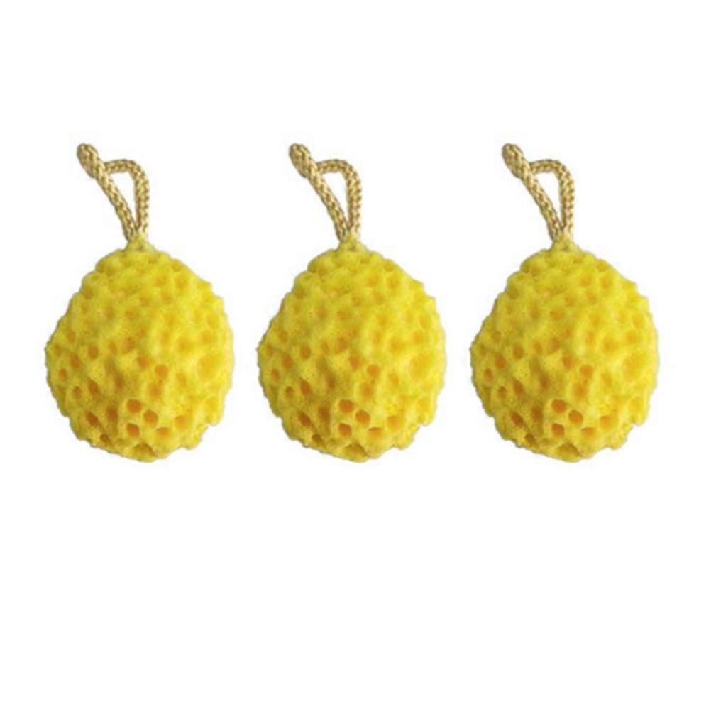 Super Absorbent Sponge Bath Brush Natural Exfoliating 3Pack Yellow