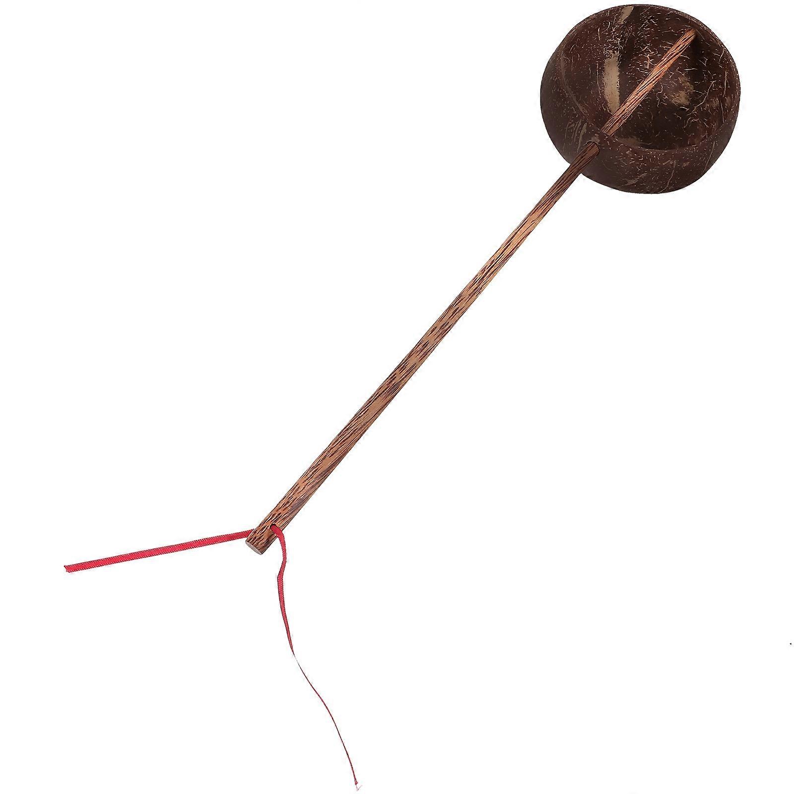 Coconut Shell Spoon Large Aquarium Use Long Handle Bath Ladle 38.00X9.50X5.00CM 1Pack