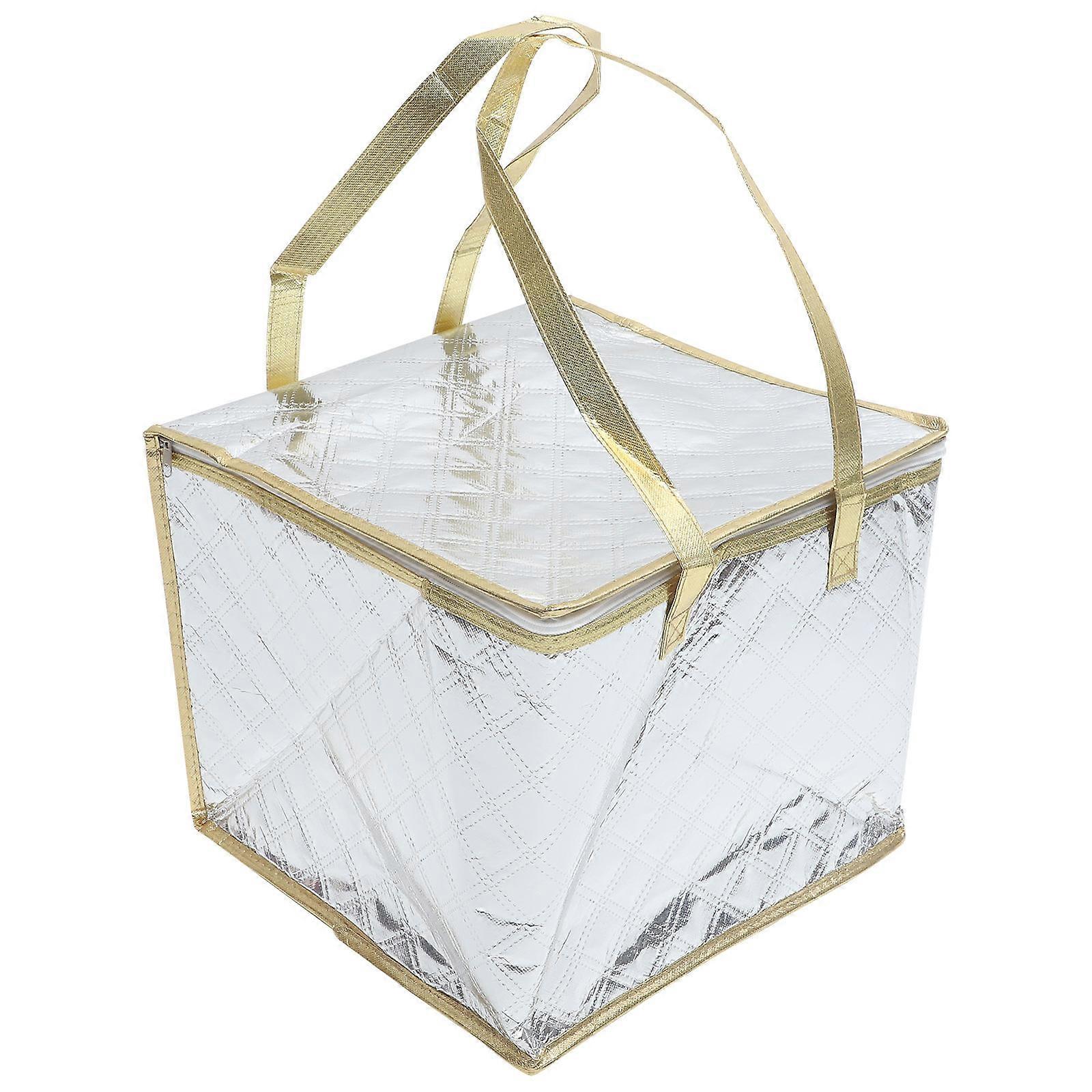 Portable Insulated Bags For Food Storage Holder Camping Gold 10 Inch Rectangular Zipper Closure 1Set