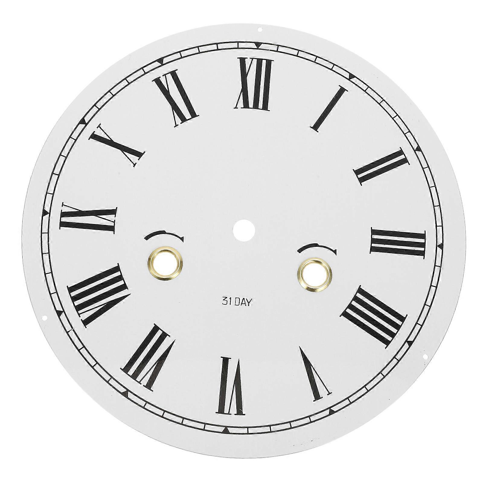 Clock Face Replacement Metal Dial Plate with Roman Numerals for DIY