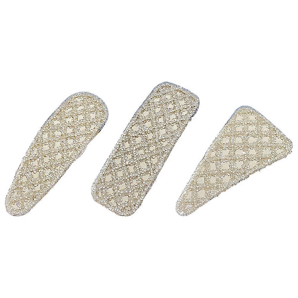 Hair Accessories for Women Styling Shiny Headdress Camel Color Water Drop Square Triangle Shapes 3Pcs