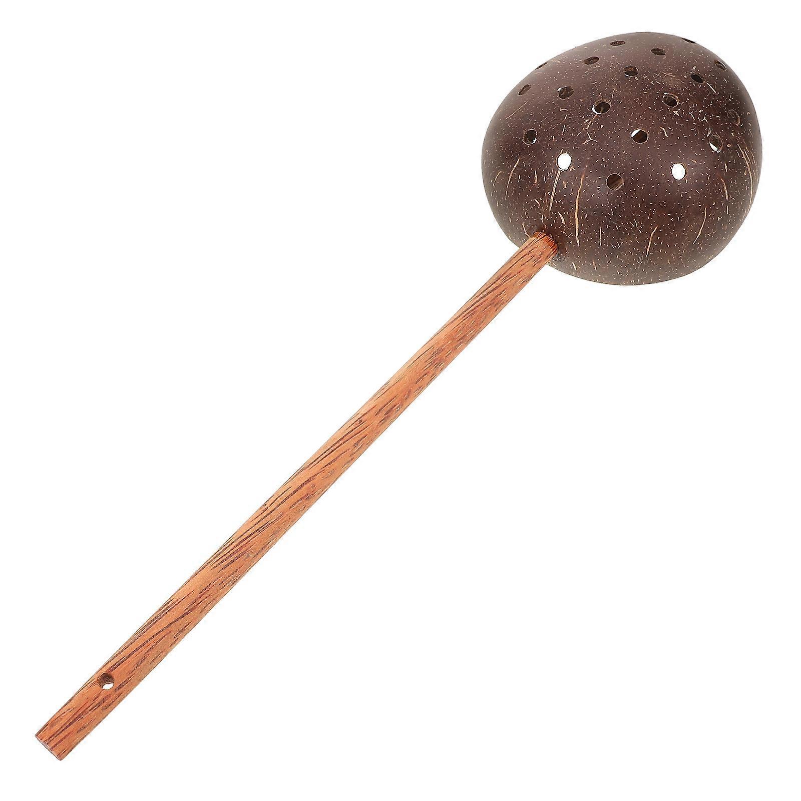 Multipurpose Slotted Spoon Practical Design For Home Use Coconut Shell Long Handle Stirring 1Set
