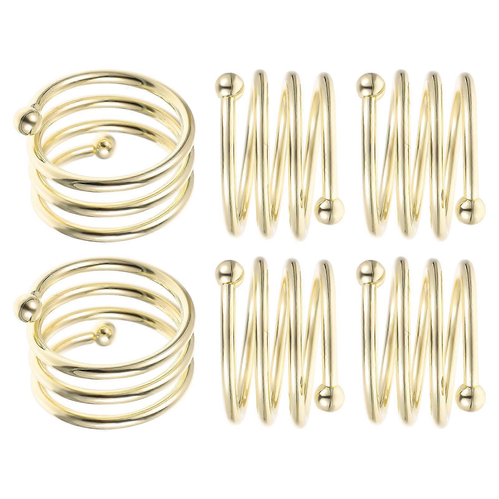 Gold Napkin Holders Set of 6 Elegant Decorative Rings for Home, Party, Wedding or Restaurant Stylish Table Decoration with Fine Craftsmanship