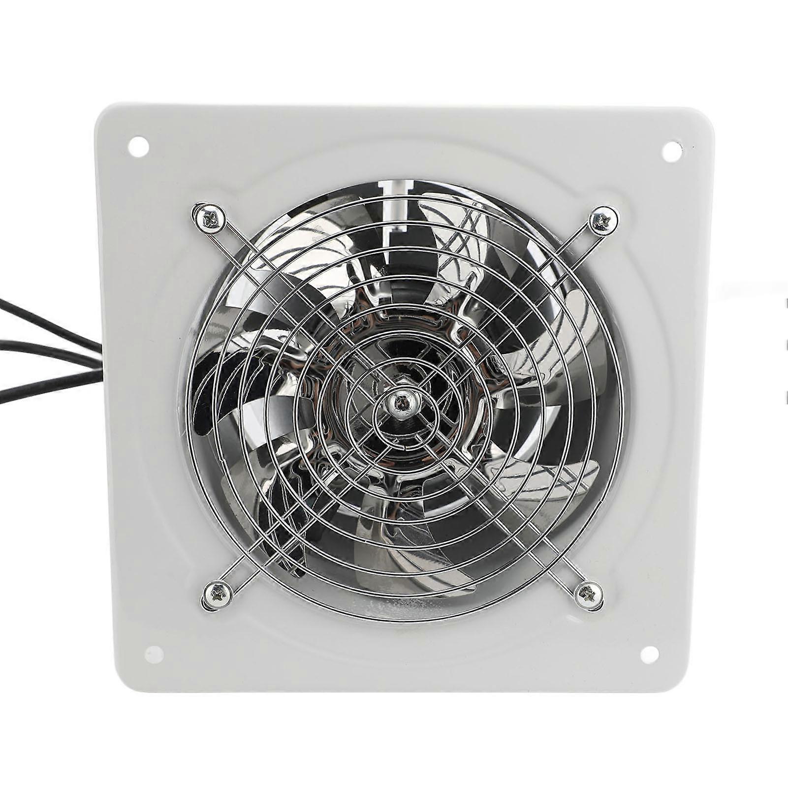3 Hole Exhaust Fan with Switch, Quiet, Window Mounted, for Kitchen Hood, Bathroom, Industrial Use, White, 8 Inch, 80W