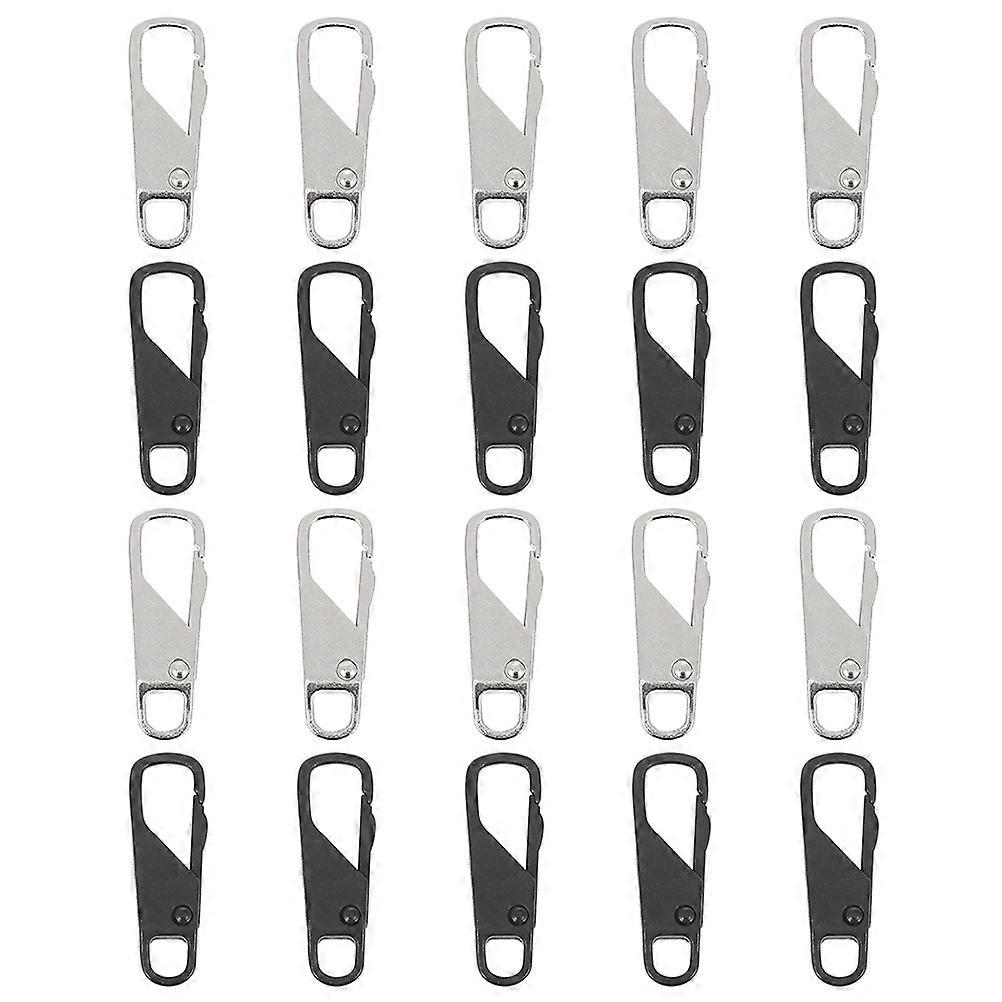 Zipper Puller Replacement Slider For Backpacks Clothing Diy Crafts Silver 0.4X1.1X3.5CM Replace Broken Zippers 20Pcs
