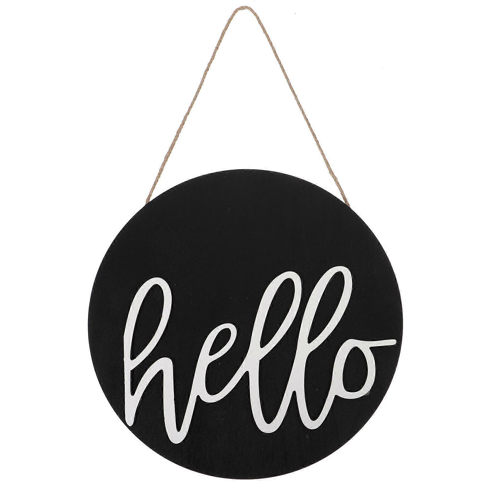 باب معلقة الزخارف خشبية قلادة معلقة الديكور 30x30 سنتيمتر أسود جولة أنيقة ترحيب المجلس 1 قطعة