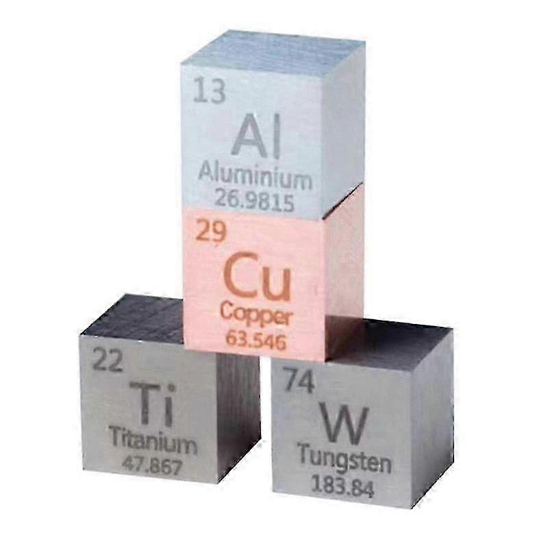 Element-Cube Set-10mm Element-Cubes Aluminum Titanium Copper Tungsten Metal Dice suitable for Elements Periodic Table Collections