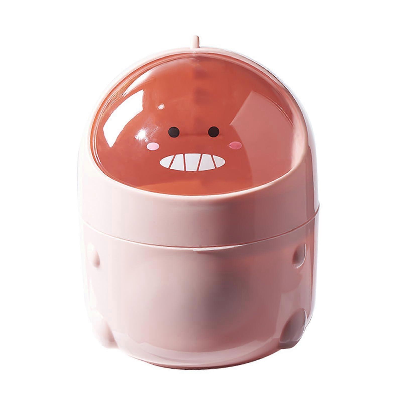 Mini Desk Trash Can, Mini Plastic Trash Can with Lid, Small Waste Bin for Countertop, Waste Paper Bin, Small Waste Bin for Dining Table, Large Rose
