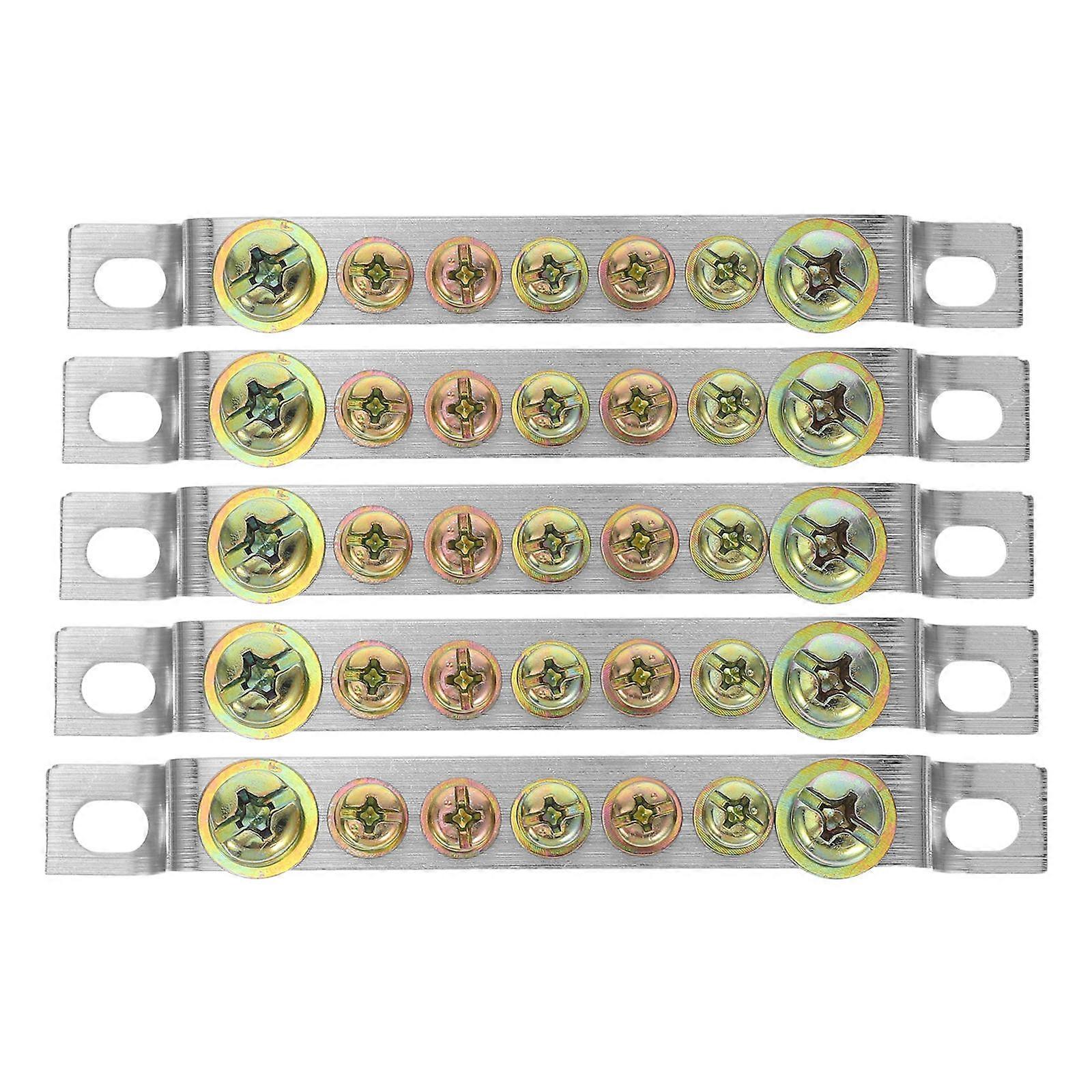 Brass Grounding Strip For Wiring Copper Terminal Block Industrial Environments Heavy Capacity 5Pcs