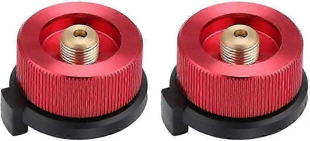 キャンプ用ガスアダプター - 2個ガスボンベコネクタ(赤)