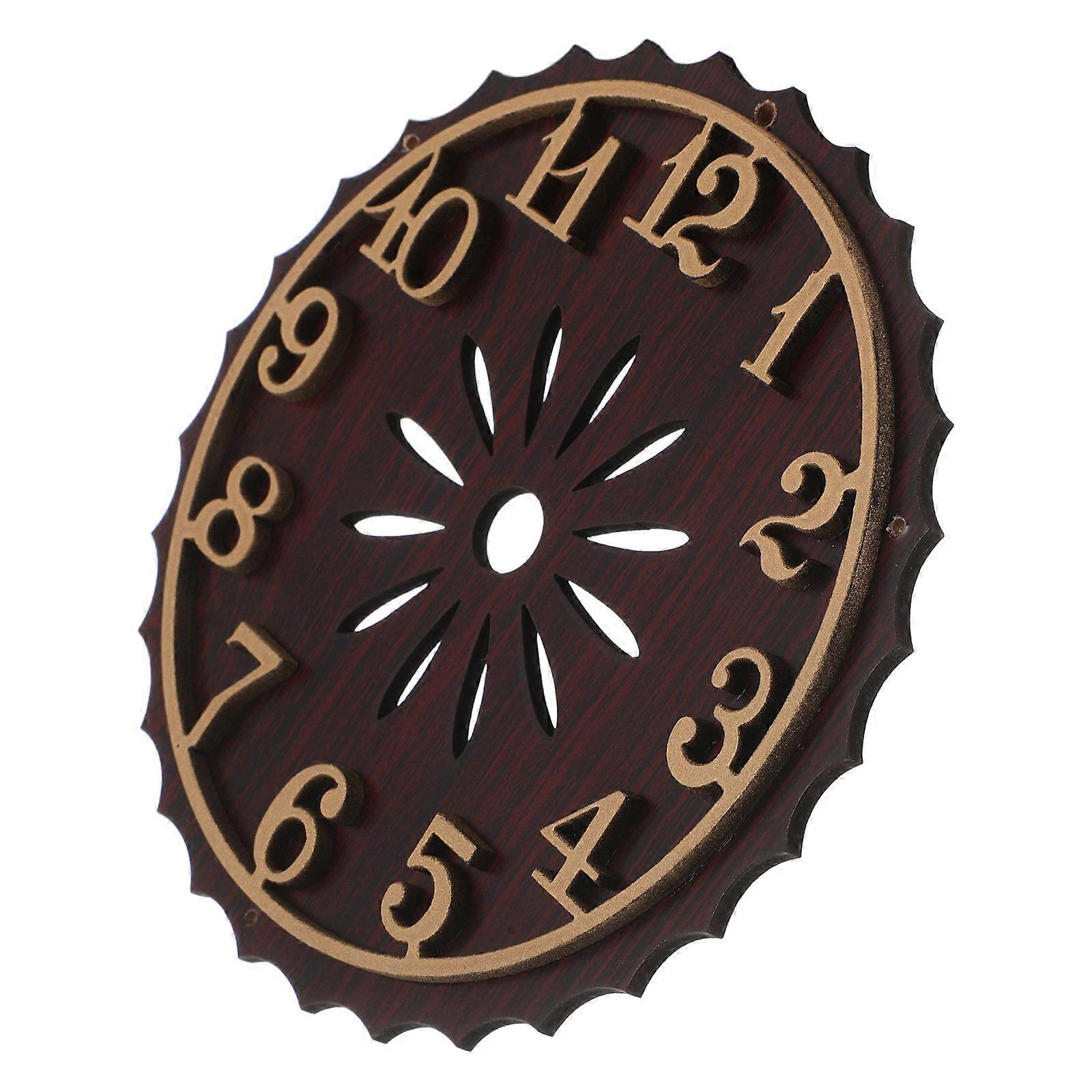 Clock Faces For Crafts Silent Mechanism Round Vintage Home Decoration 13.50X13.50X0.80CM 1Pack