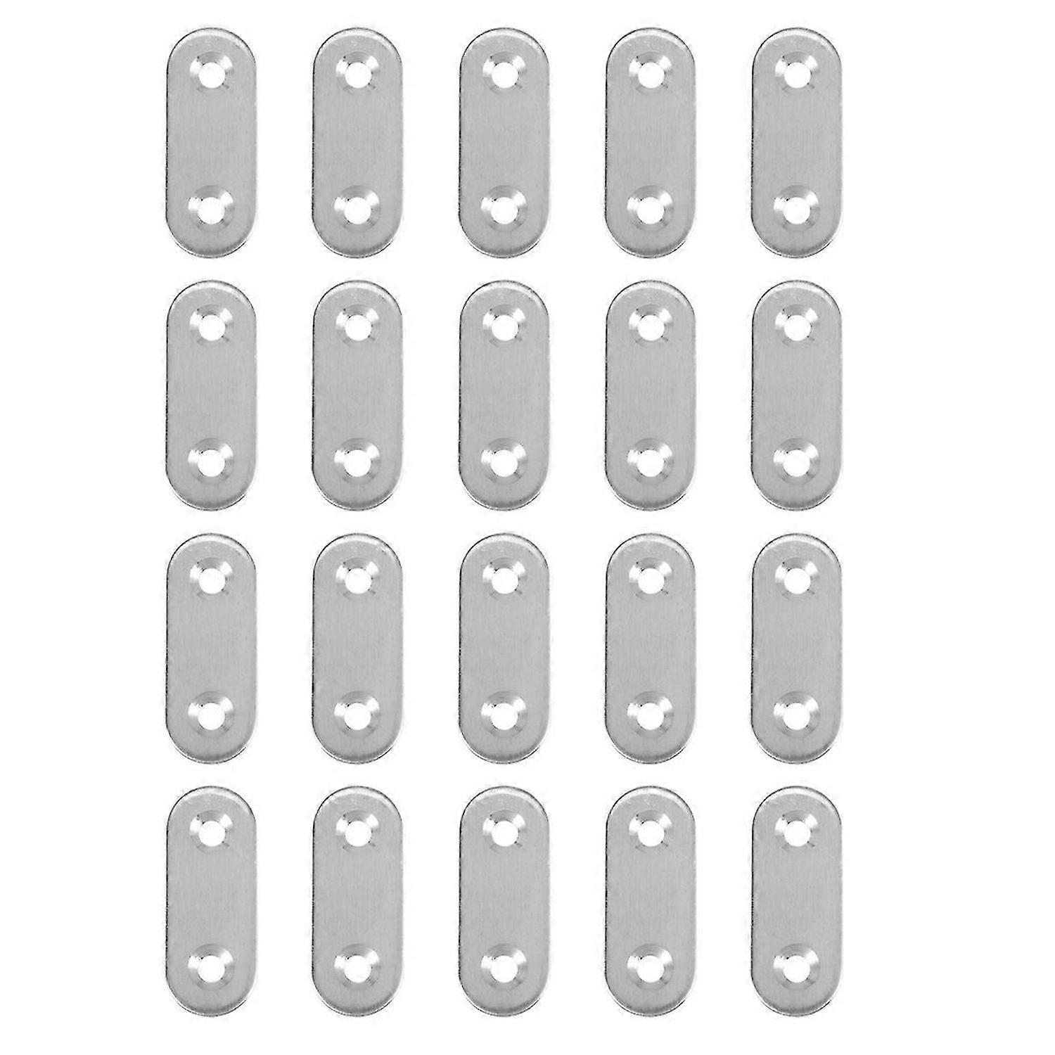 Stainless Steel Flat Bracket Straight Mending Fixing Plates 40mm 20pcs