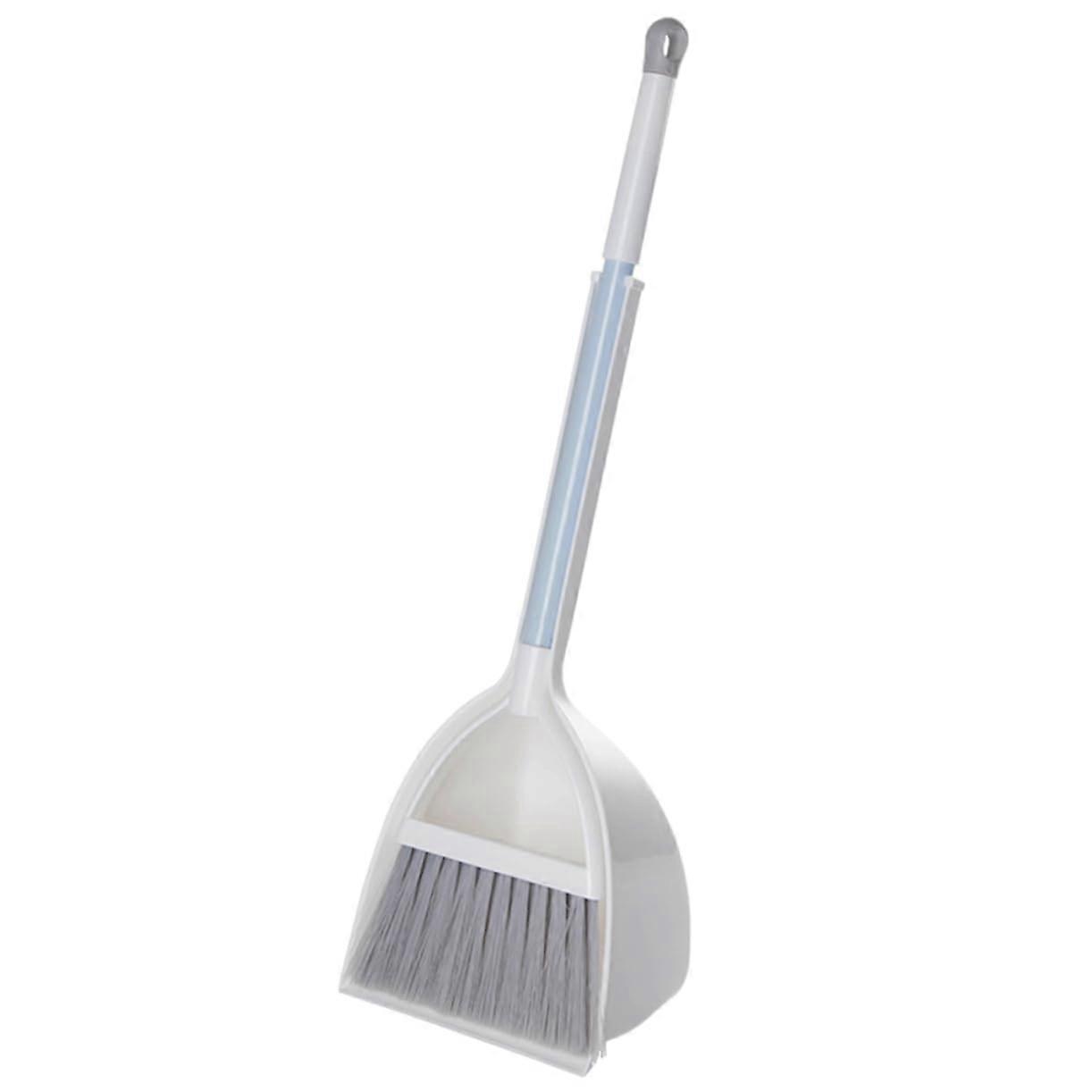 Small broom and dustpan set for years cleaning tools for roleplaying colorful design for housework and toy cleaning white Ref: 3975