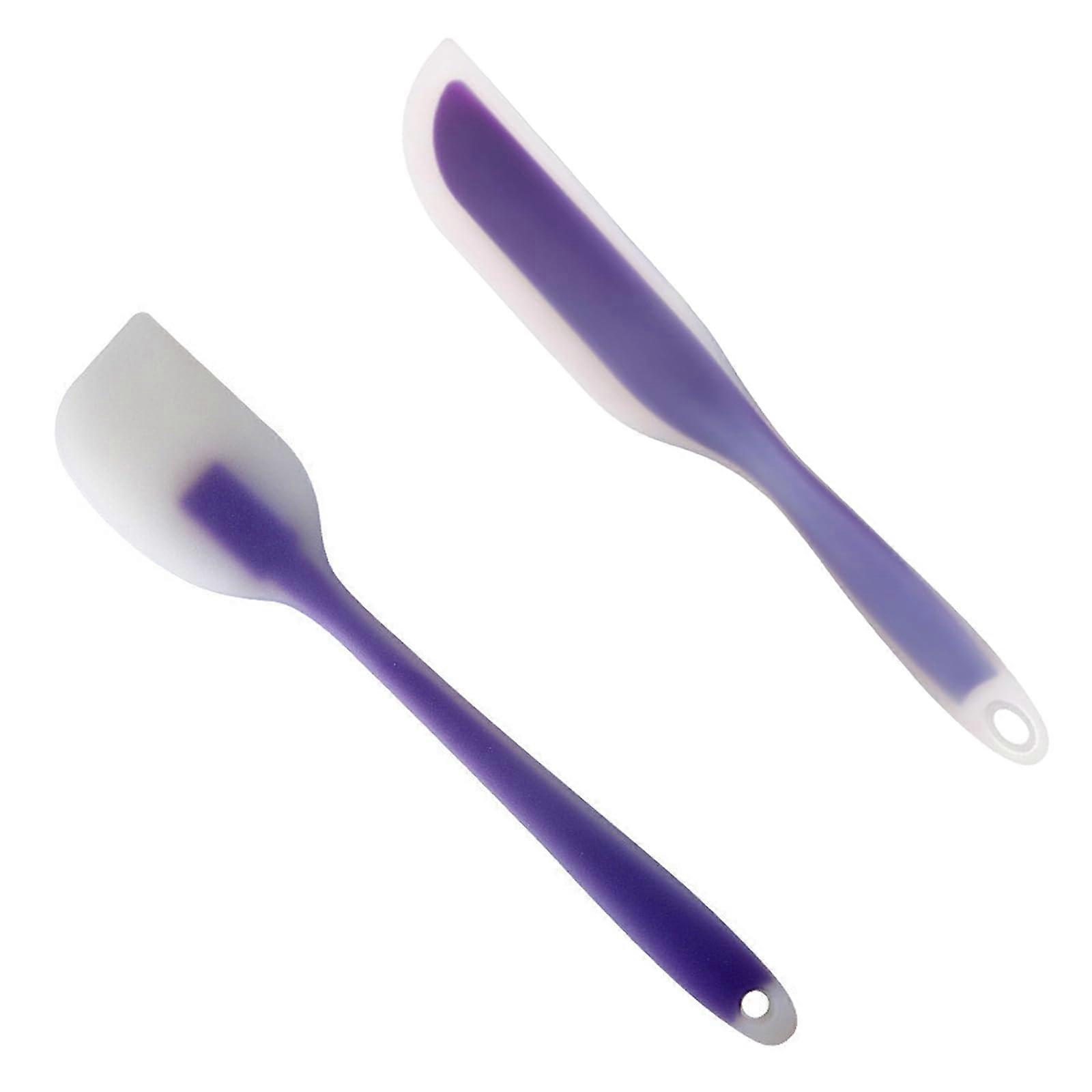 Flexible Silicone Spatulas Pack of 2, Heat Resistant Small Scraper for Thermomix TM6 TM5 TM31, Purple Mixing Tool