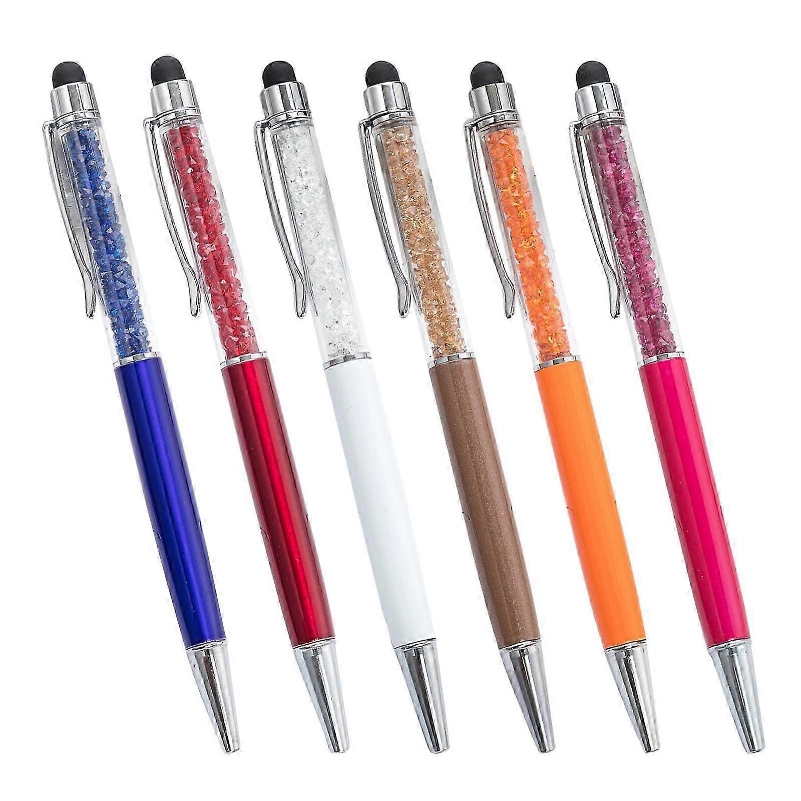 6Pcs 2 in 1 Ballpoint Pen with Stylus Pen Tip, Multi-functional Stylus Pen with Ballpoint Pen