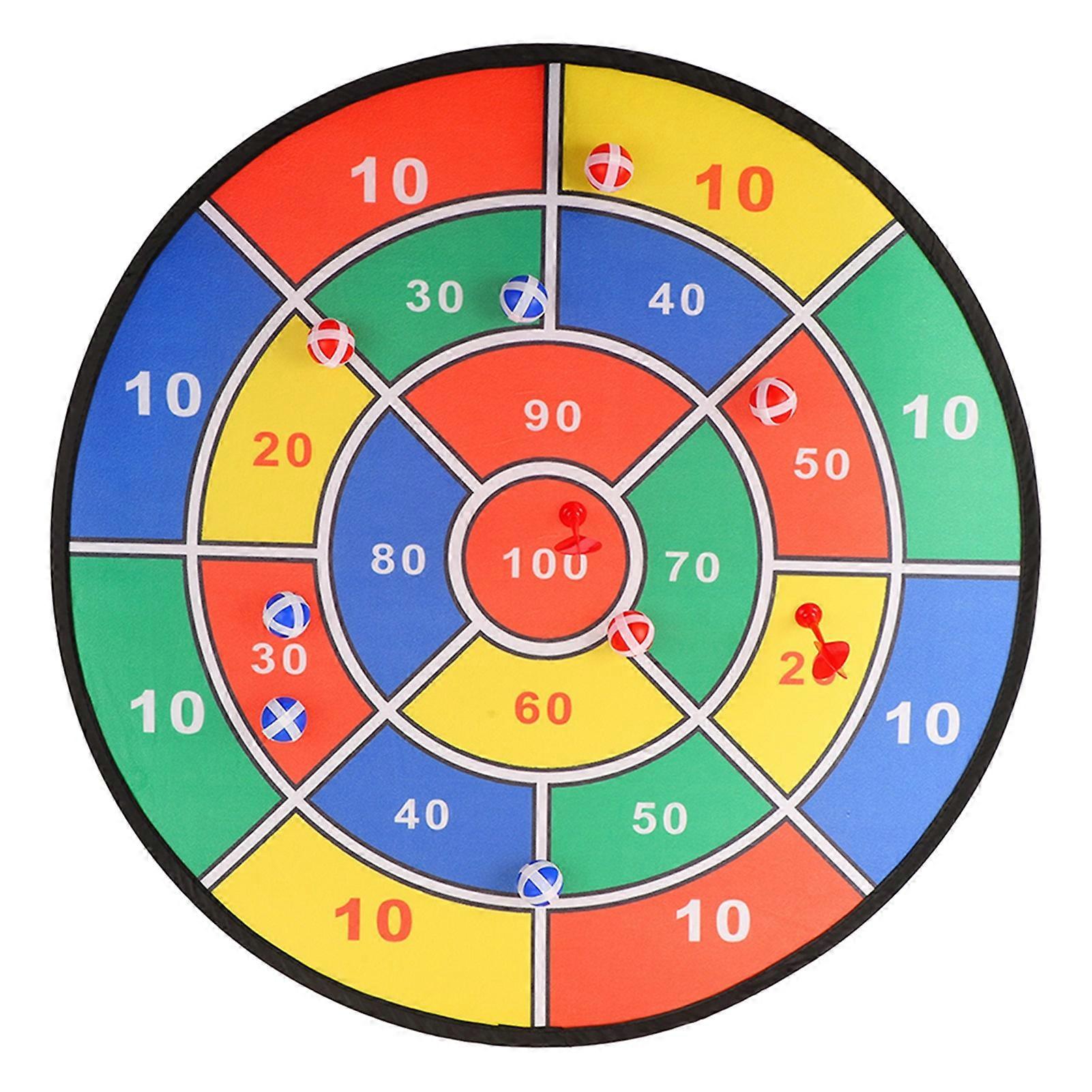 Dart Board Toy Large Size Rich Color Exercise Coordination Skills Kids Dartboard Game Set with 8 Sticky Balls 6 Darts